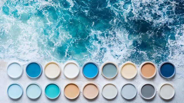 Selecting a coastal color palette inspired by ocean waves beachfront visual guide natural environment aesthetic perspective