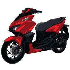 red motorcycle isolated on white background