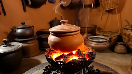 Desi Handi on Charcoal Stove