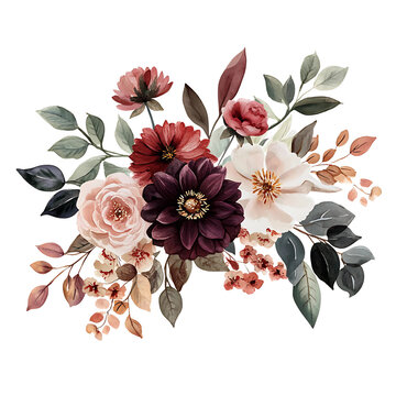 recommend clip art: Watercolor Floral Bouquet Arrangement Clip Art Hand Painted Flower Decoration Design