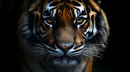 Fototapeta premium Close-up portrait of a tiger's face.