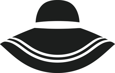 Elegant Sun Hat Silhouette Vector with Wide Brim Design