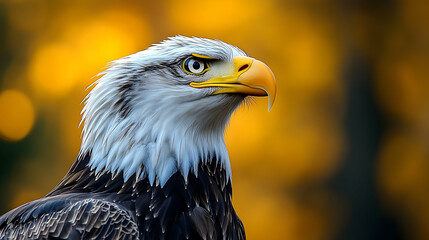 Obraz premium Close-up of an eagle's head and neck.