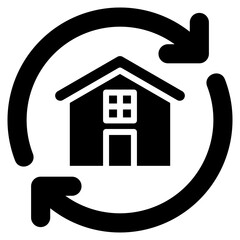 Redevelopment glyph icon