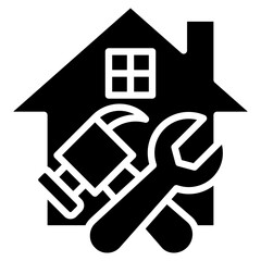 Home Renovation glyph icon