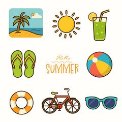 Summer Element Collection Vector Illustration