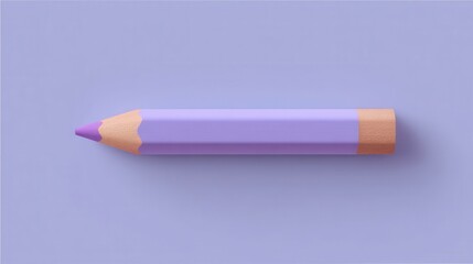 Single Pastel Lilac Crayon on Soft Gray Background in Low Resolution
