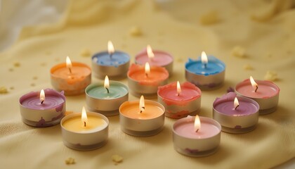 candles on a red background