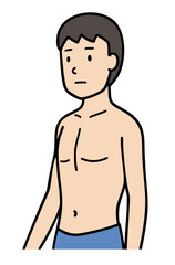 Fototapeta premium 健康的な男性の胸郭、人体構造と理想的な体型