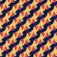 Seamless red heart geometric pattern design