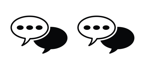 Communication Icons Speech Bubbles with Dots for Dialogue