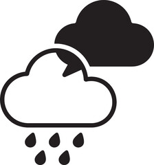 A silhouette image shows a cloud releasing rain into a puddle below, capturing a simple yet poetic weather-themed scene.