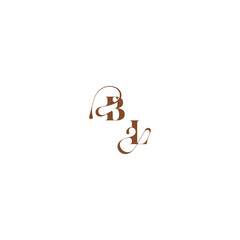 bold and hairline initial wedding logo concept BL elegant curve monogram letter