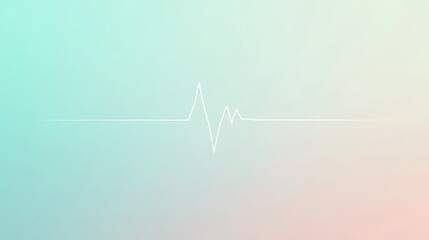Light mint gradient, single thin heartbeat line (flat then one spike) centered horizontally, Healthcare & MedTech background, 16:9