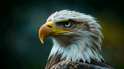 Obraz premium Close-up of an eagle's head and neck.