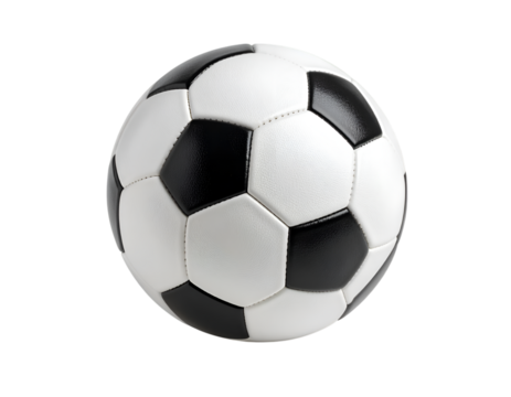 Classic Soccer Ball: A classic black and white soccer ball, ready for the big game.  The perfect image for sports enthusiasts and fans.