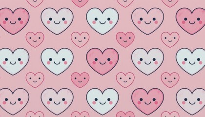 Cute heart patterns digital design background imagery playful theme whimsical style