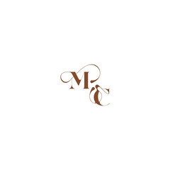 bold and hairline initial wedding logo concept MC elegant curve monogram letter