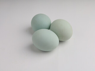 Salted duck egg on white background