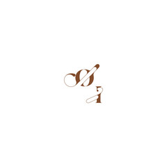 bold and hairline initial wedding logo concept OI elegant curve monogram letter