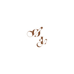 Fototapeta premium bold and hairline initial wedding logo concept OL elegant curve monogram letter