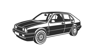 Obraz premium Sleek Black Sports Car Vector – Fast, Stylish, Modern Design.