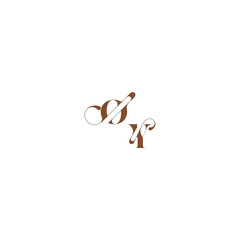 bold and hairline initial wedding logo concept OY elegant curve monogram letter