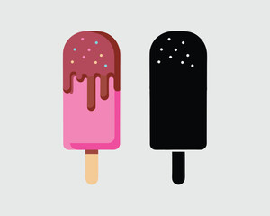 Modern Dripping Delight Popsicle Design, Coloring and Silhouette Stylish
