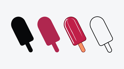 Tasty Popsicle ice lolly set summer dessert, Modern Stylish
