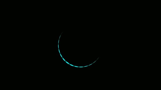 glowing line circle border frame on black background. Animated led light laser line glow round frame design. Neon lighting border with empty space. neon glowing blue sign. 4k