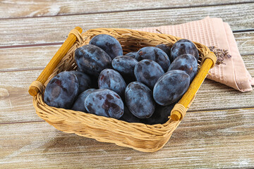 Fresh raw sweet juicy plum