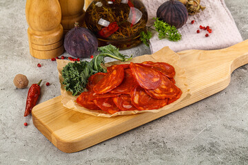 Italian salami sausage Pepperoni slices