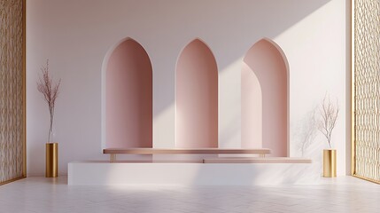 Minimalist, light-filled display podium