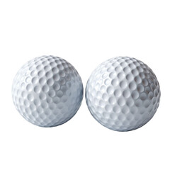 Two Close-Up Golf Balls on a Clean Background Perfect for Sports and Recreation Themed Designs