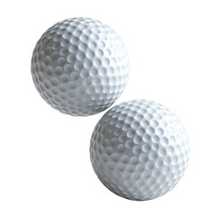 Close-up of Two White Golf Balls on a Bright Background with Shadow and Texture Details for Sports Use and Design