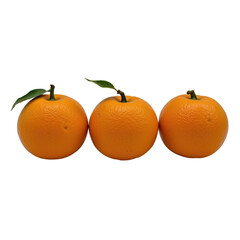 Fresh and Juicy Oranges with Green Leaves on White Background Ready for Healthy Snacking or Cooking Uses