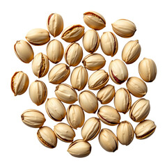 Close-Up View of Raw Pistachio Nuts Still in Their Shells Arranged on a Light Background