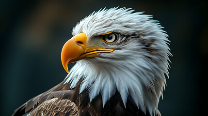 Obraz premium Close-up portrait of an eagle's head and neck.
