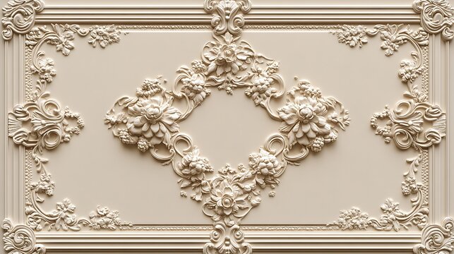 Ornate, embossed, decorative panel