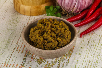 Yellow Thai spicy curry paste