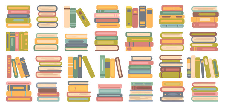 Colorful Stacks of Books Illustration for Education