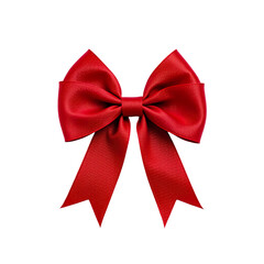 Fototapeta premium Bright Red Satin Bow with Long Ribbons for Gifts, Decorations, and Crafting Projects