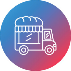 Bakery Truck Line Gradient Circle Background Icon