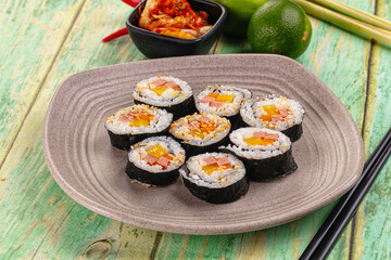 Koream homemade roll Kimbap with nori seaweed