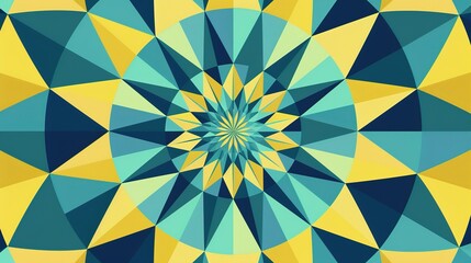 Vibrant Symmetry: Bold Geometric Pattern Contrasting Color Backgrounds &ndash; Dynamic Triangles, Interlocking Squares, Hexagonal Tessellations, and Striking Color Combinations for Modern Graphic Design