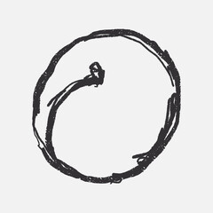 Doodle elements of fruit and vegetable, specifically a Peach