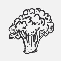 Doodle elements of fruit and vegetable, specifically a Beetroot