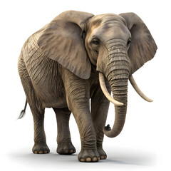 Fototapeta premium A realistic 3D rendered full-body elephant in a neutral standing pose with detailed skin texture.
