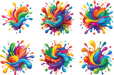 Fototapeta premium colorful paint splatter designs