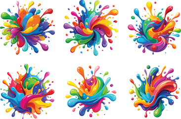 Obraz premium set of colorful splashes vector